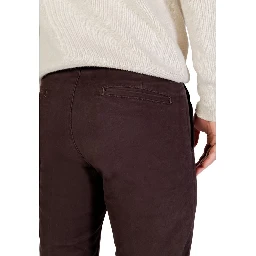 Brown Cotton Skinny Pants