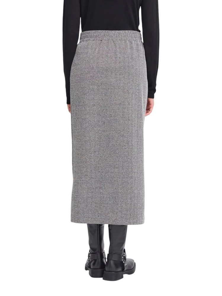 Black And White Polyester Long Skirt alternative
