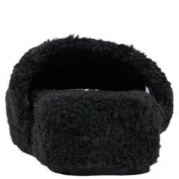 Black Textile Slippers
