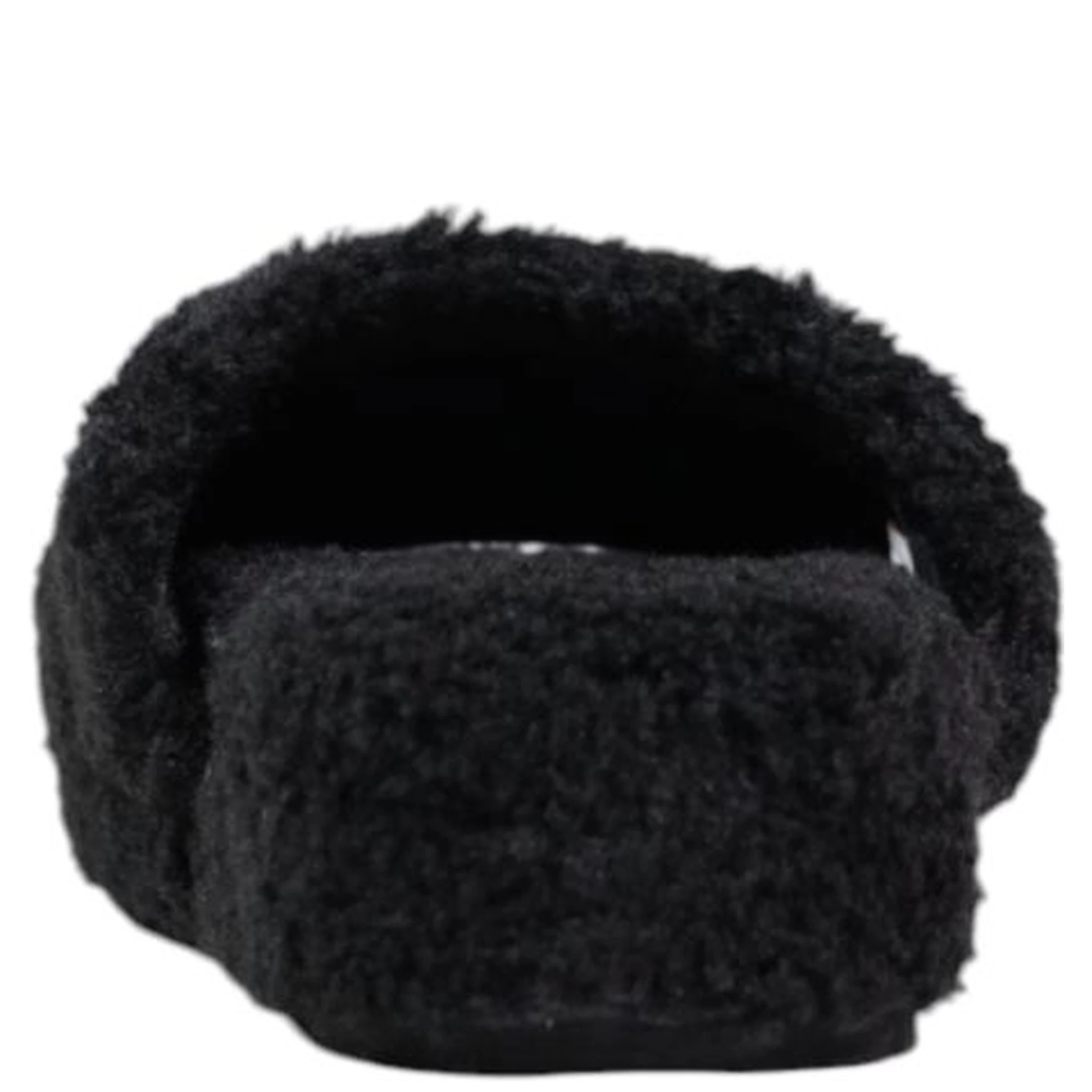 Black Textile Slippers