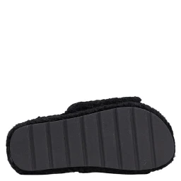 Black Textile Slippers