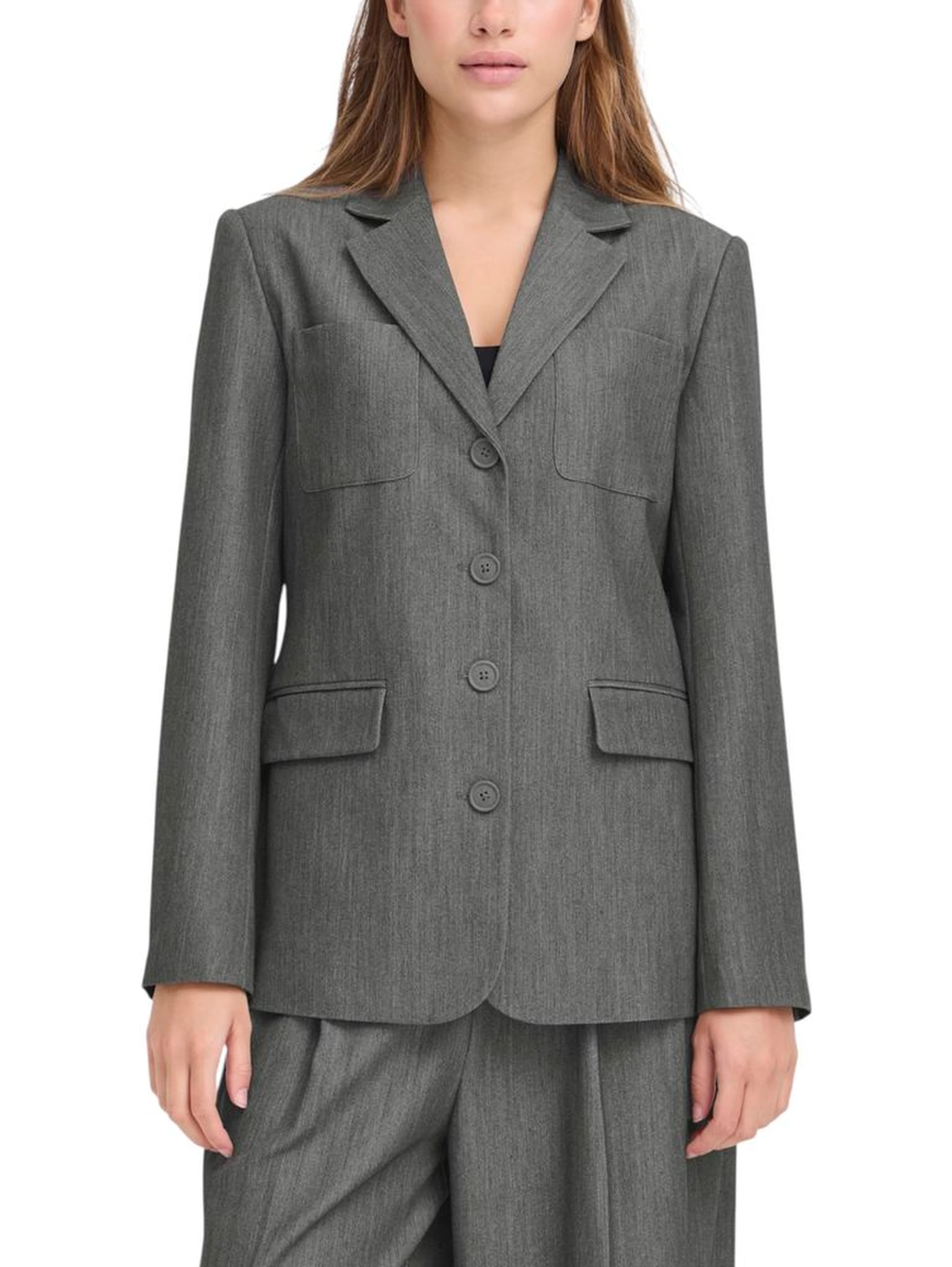Gray Polyester Blazer
