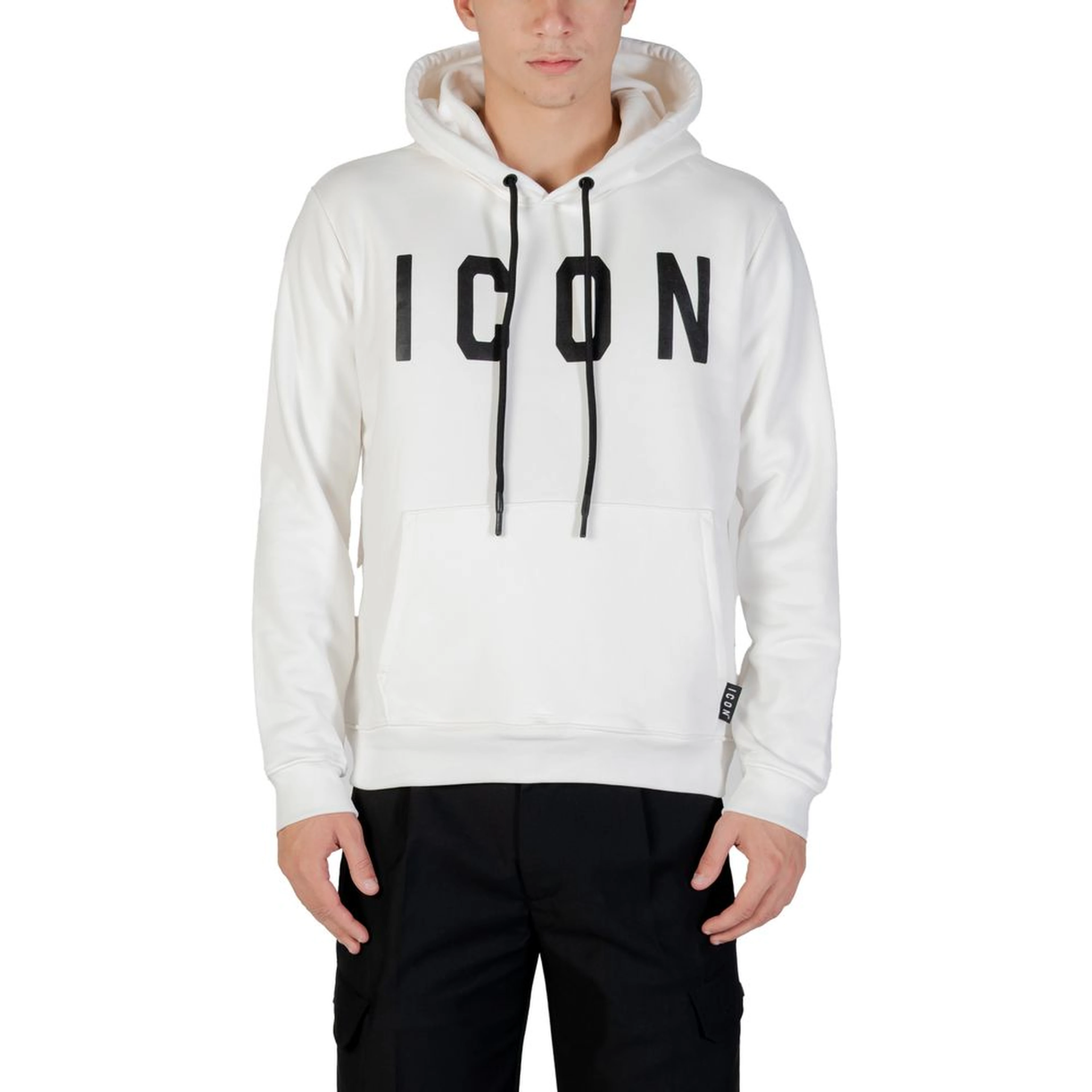 Black And White Cotton Hoodie