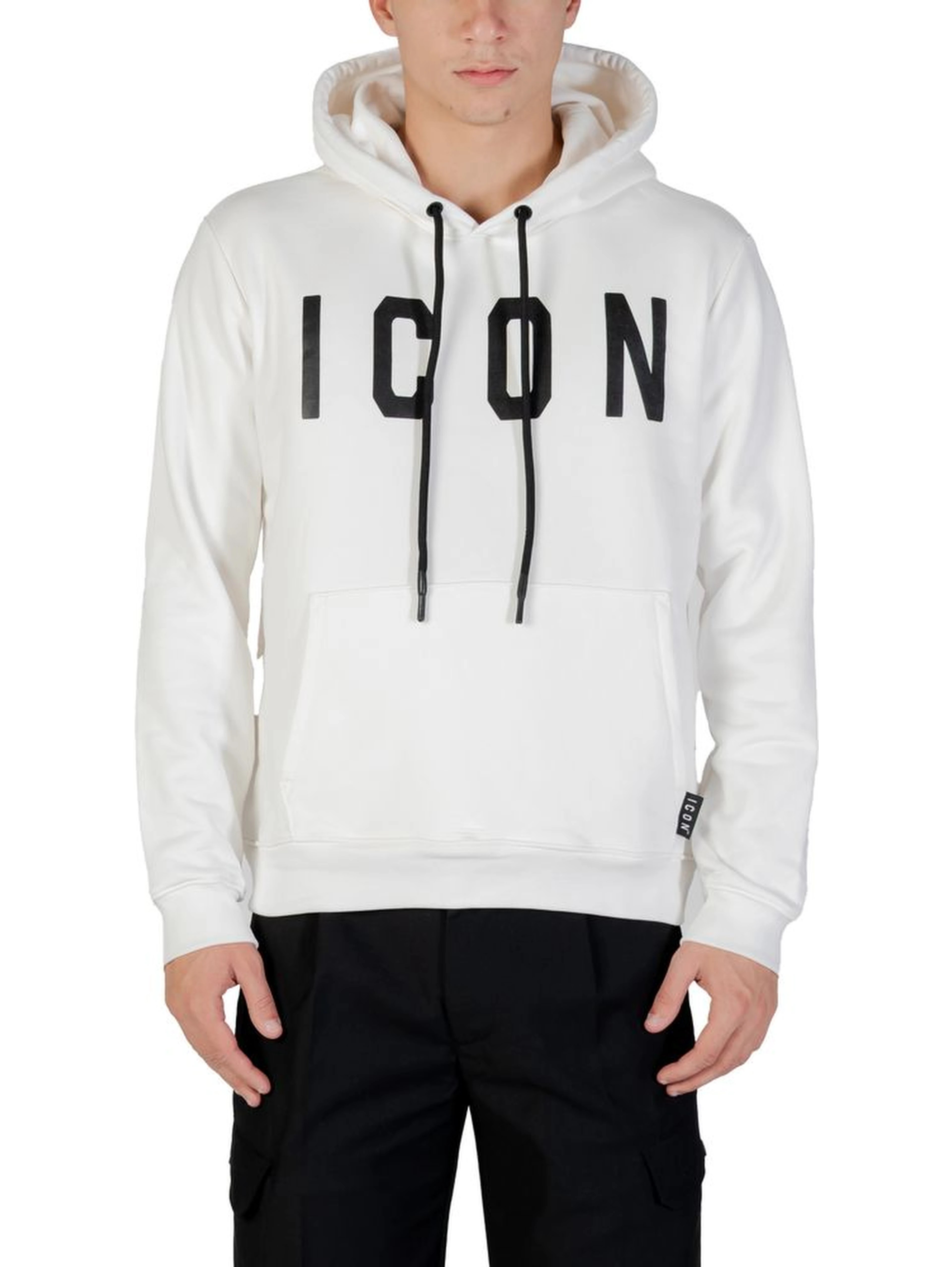 Black And White Cotton Hoodie