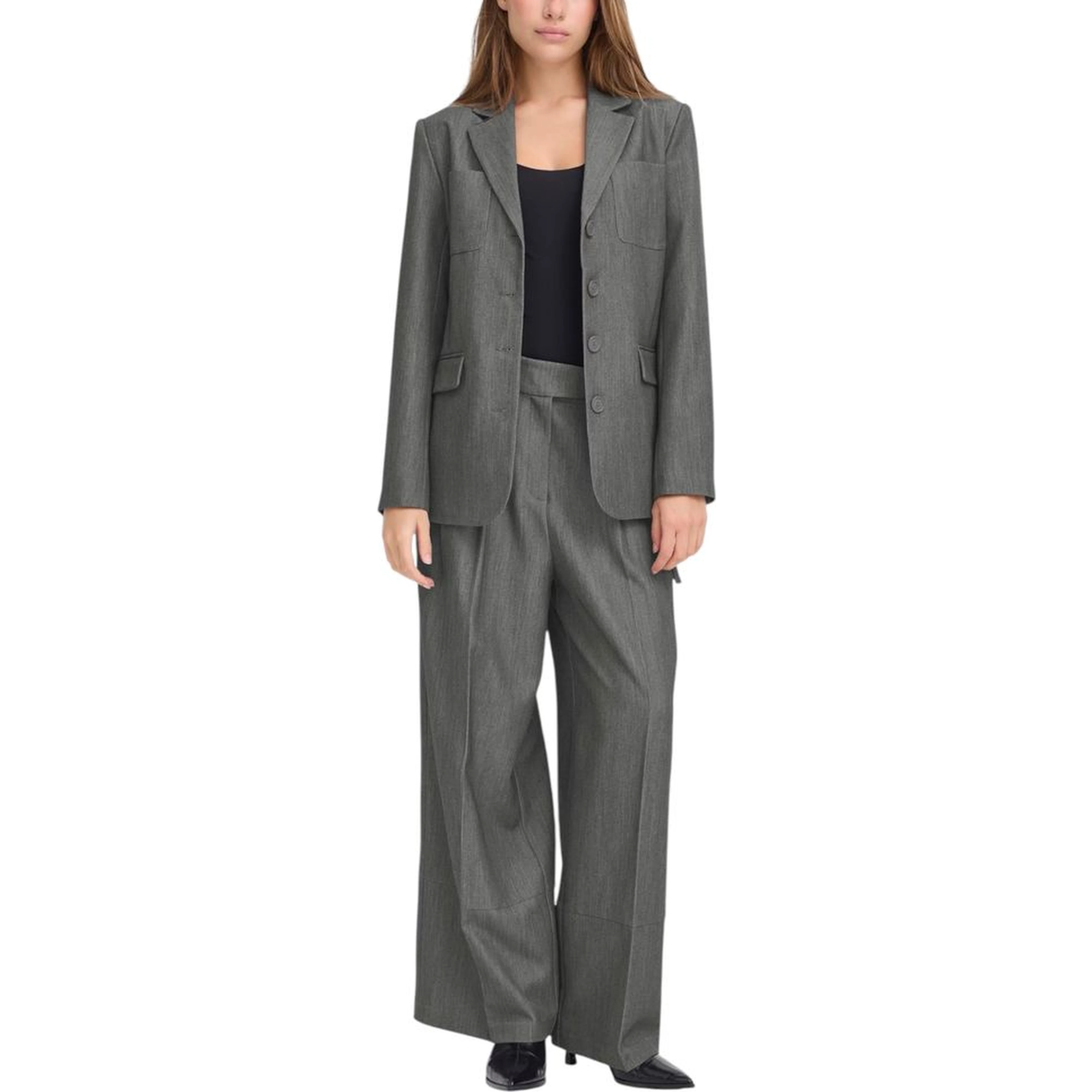 Gray Polyester Blazer