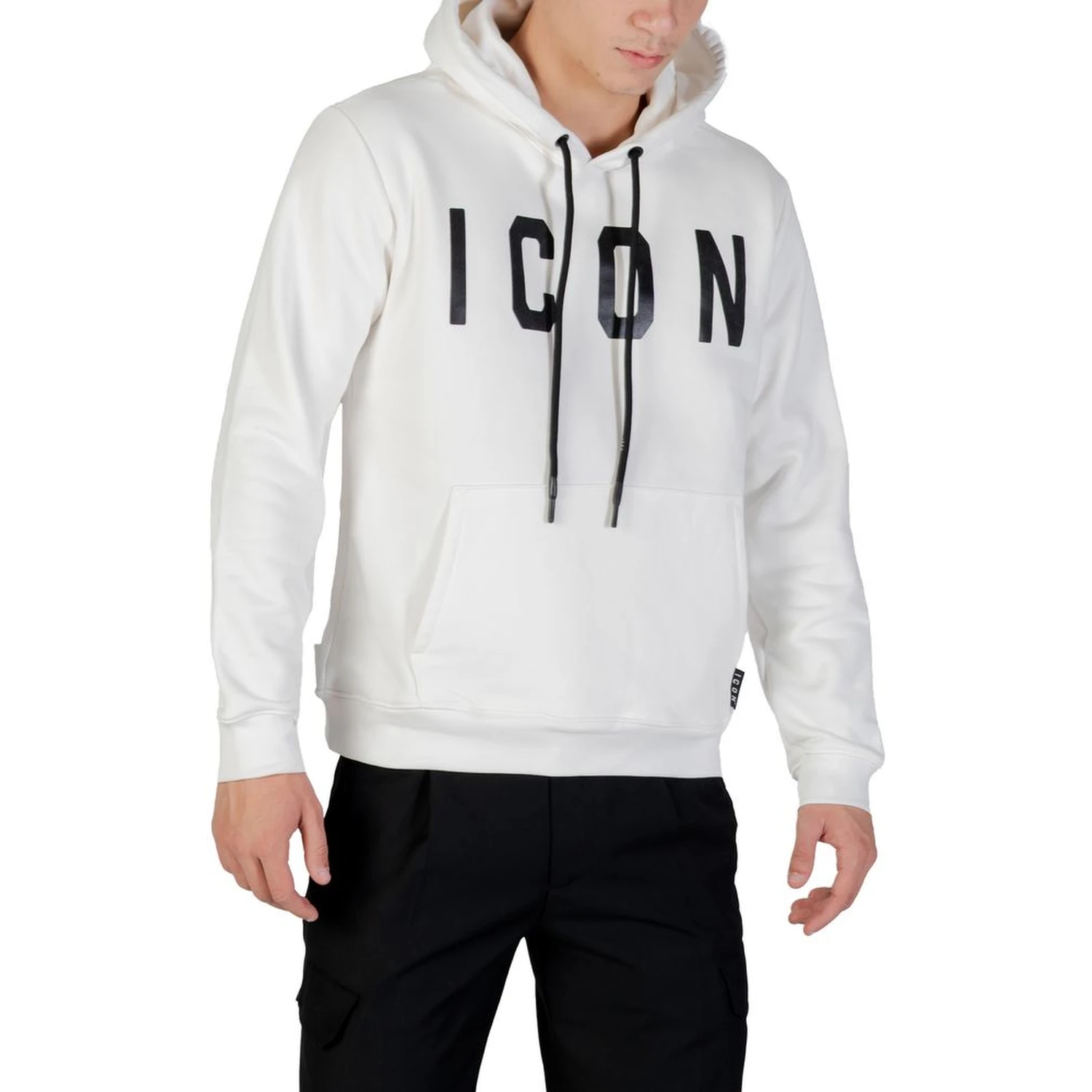 Black And White Cotton Hoodie