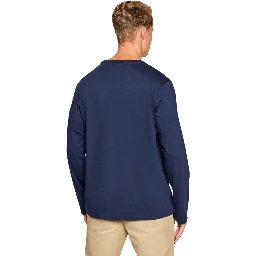 Blue Cotton Long Sleeve T-Shirt