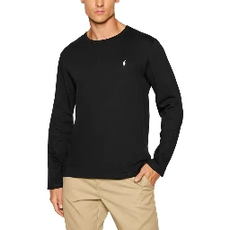 Black Cotton Long Sleeve T-Shirt