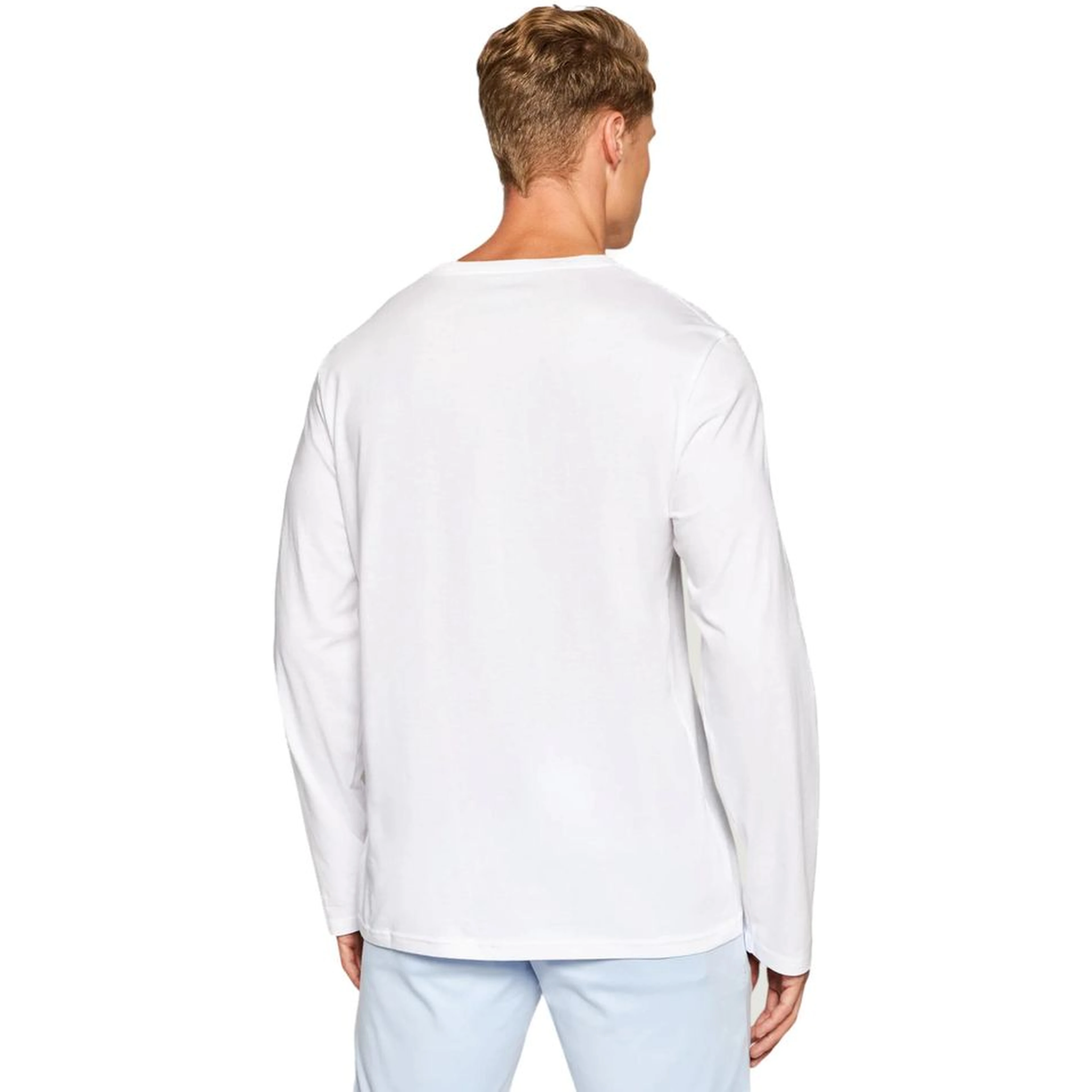 White Cotton Long Sleeve T-Shirt
