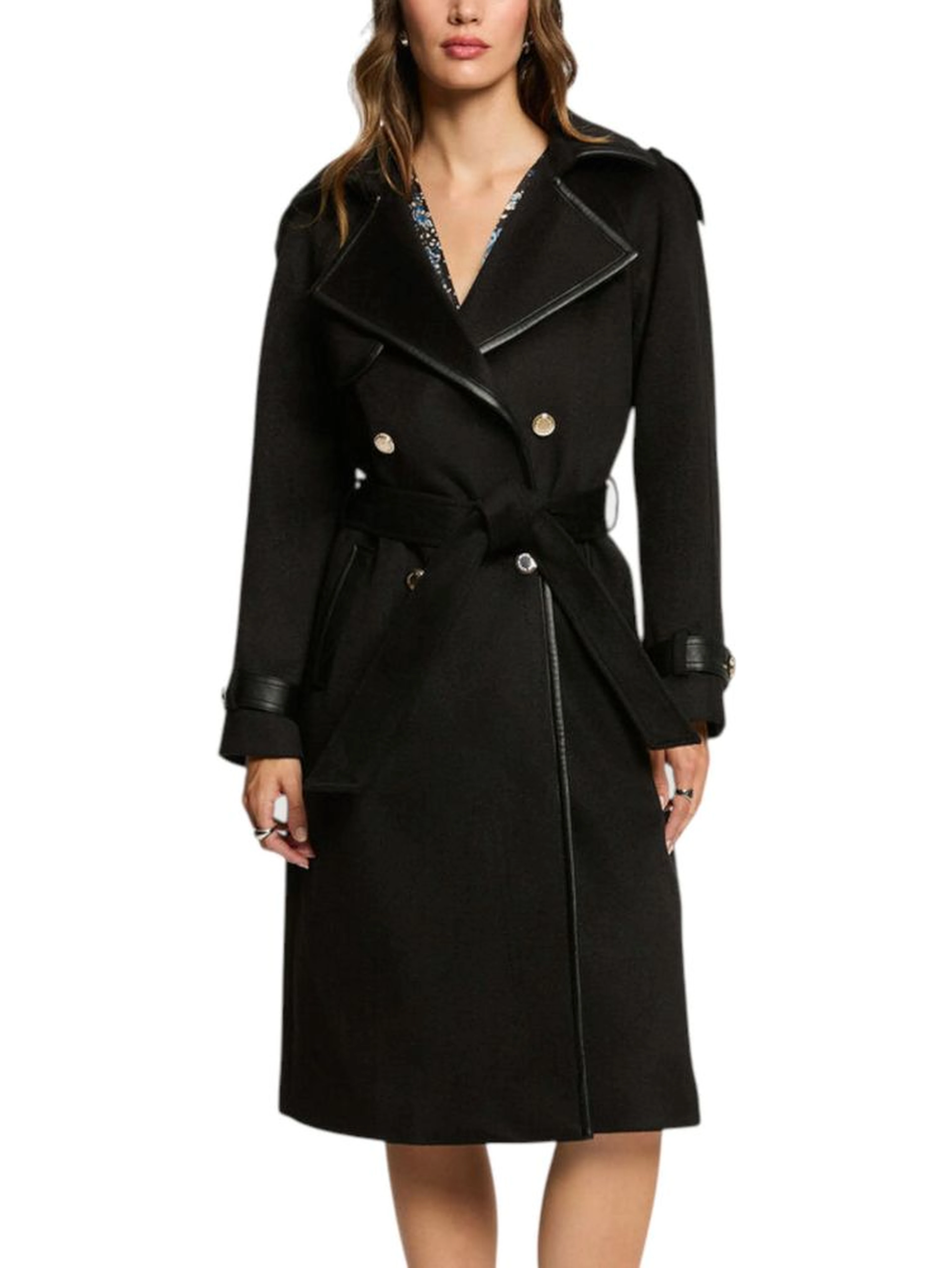 Black Polyester Coat