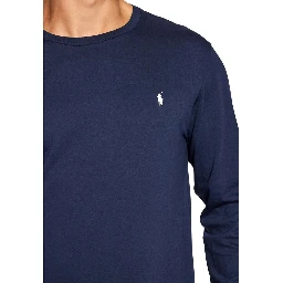Blue Cotton Long Sleeve T-Shirt