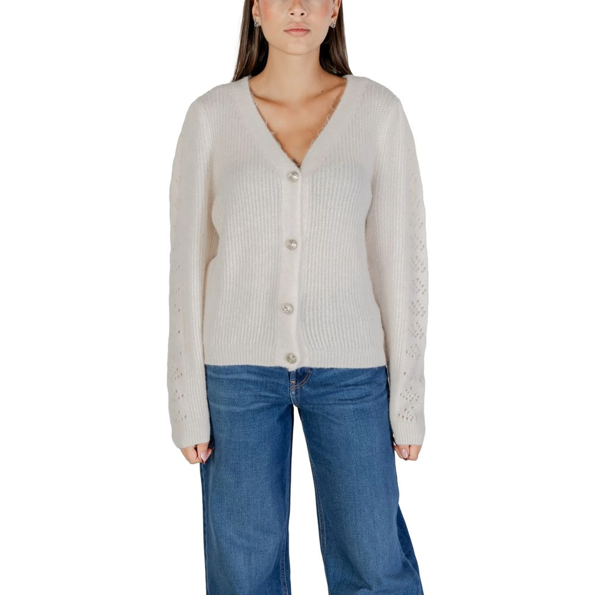 Beige Marabou Cardigan