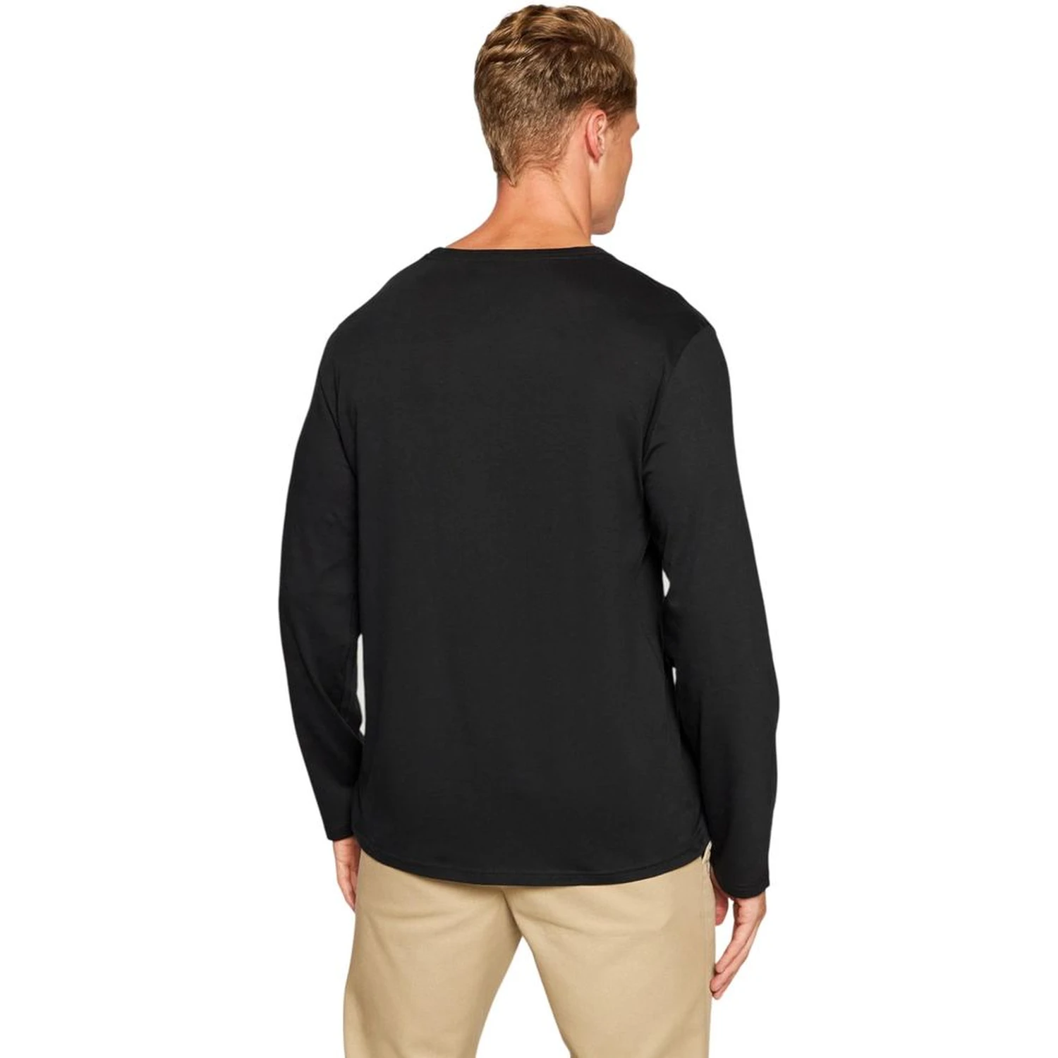 Black Cotton Long Sleeve T-Shirt