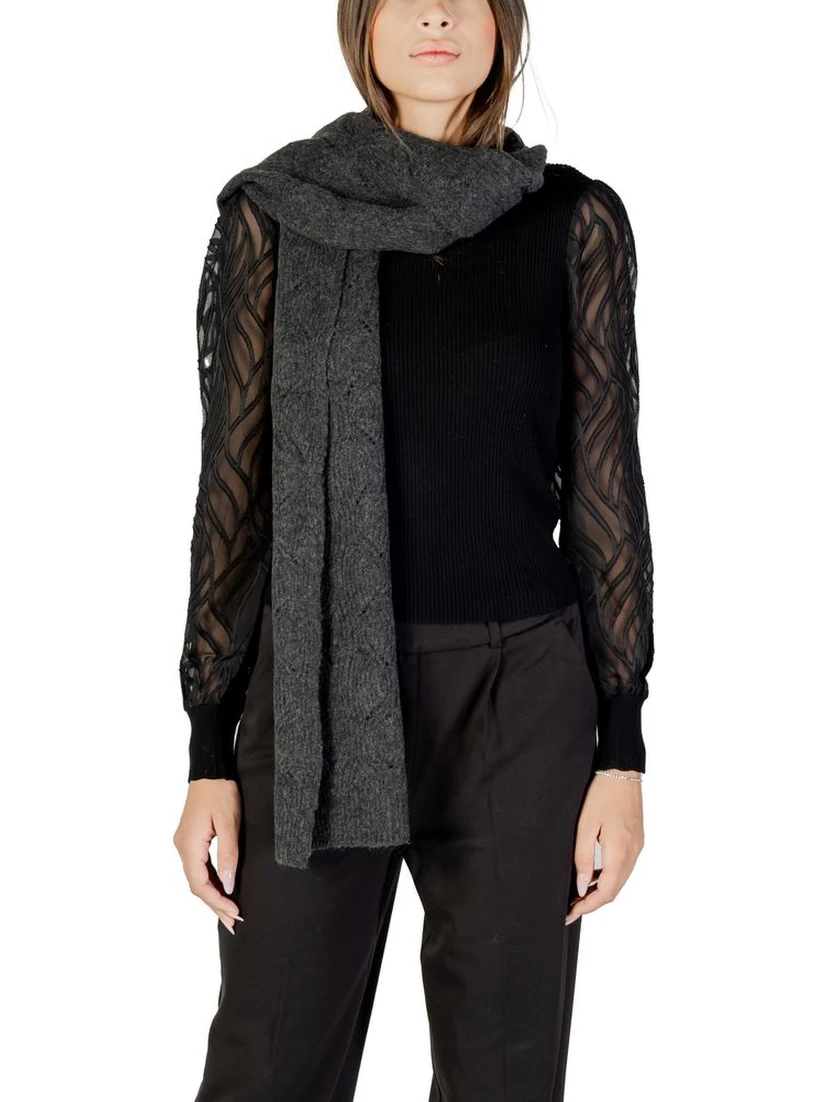 Gray Recycled Polyester Scarf