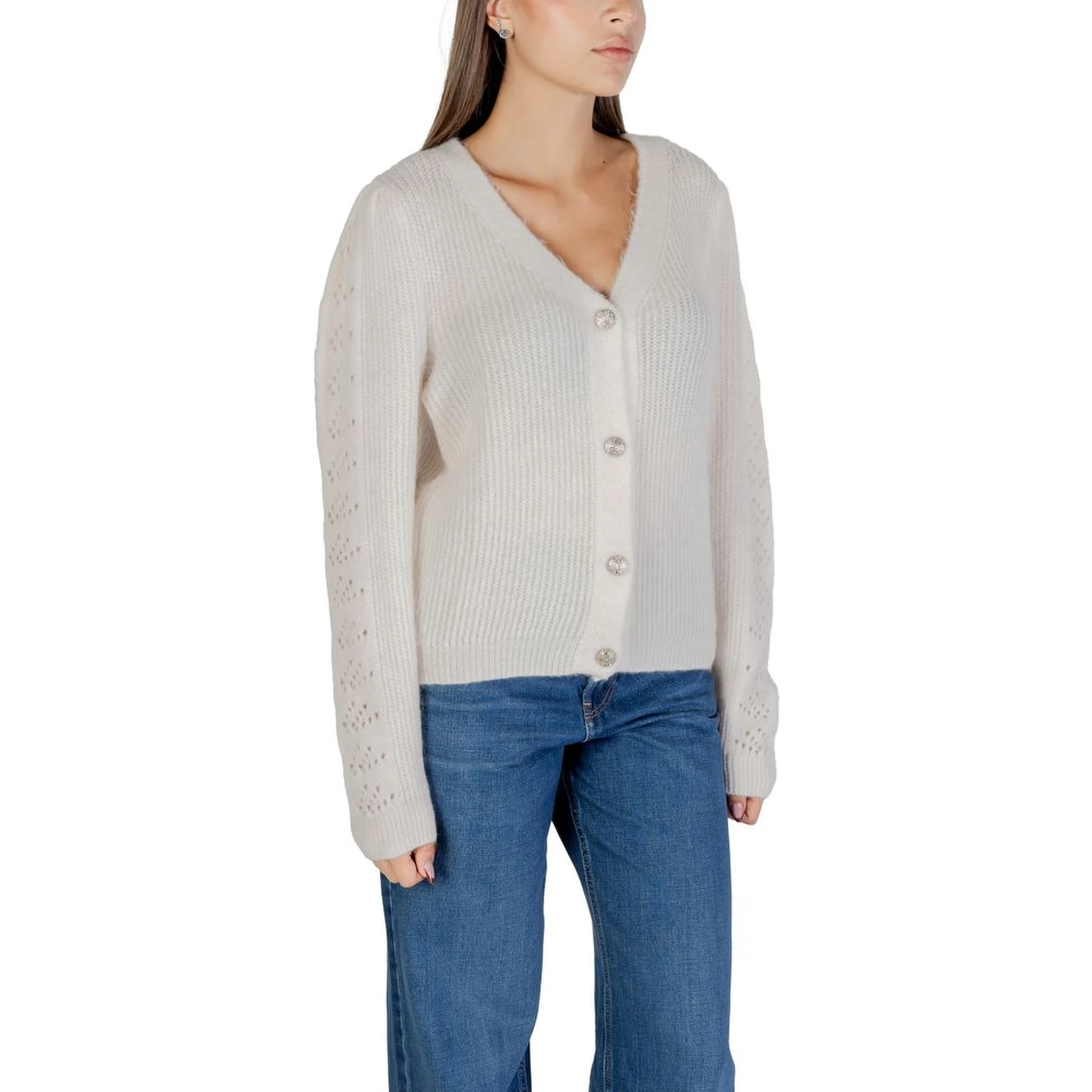Beige Marabou Cardigan