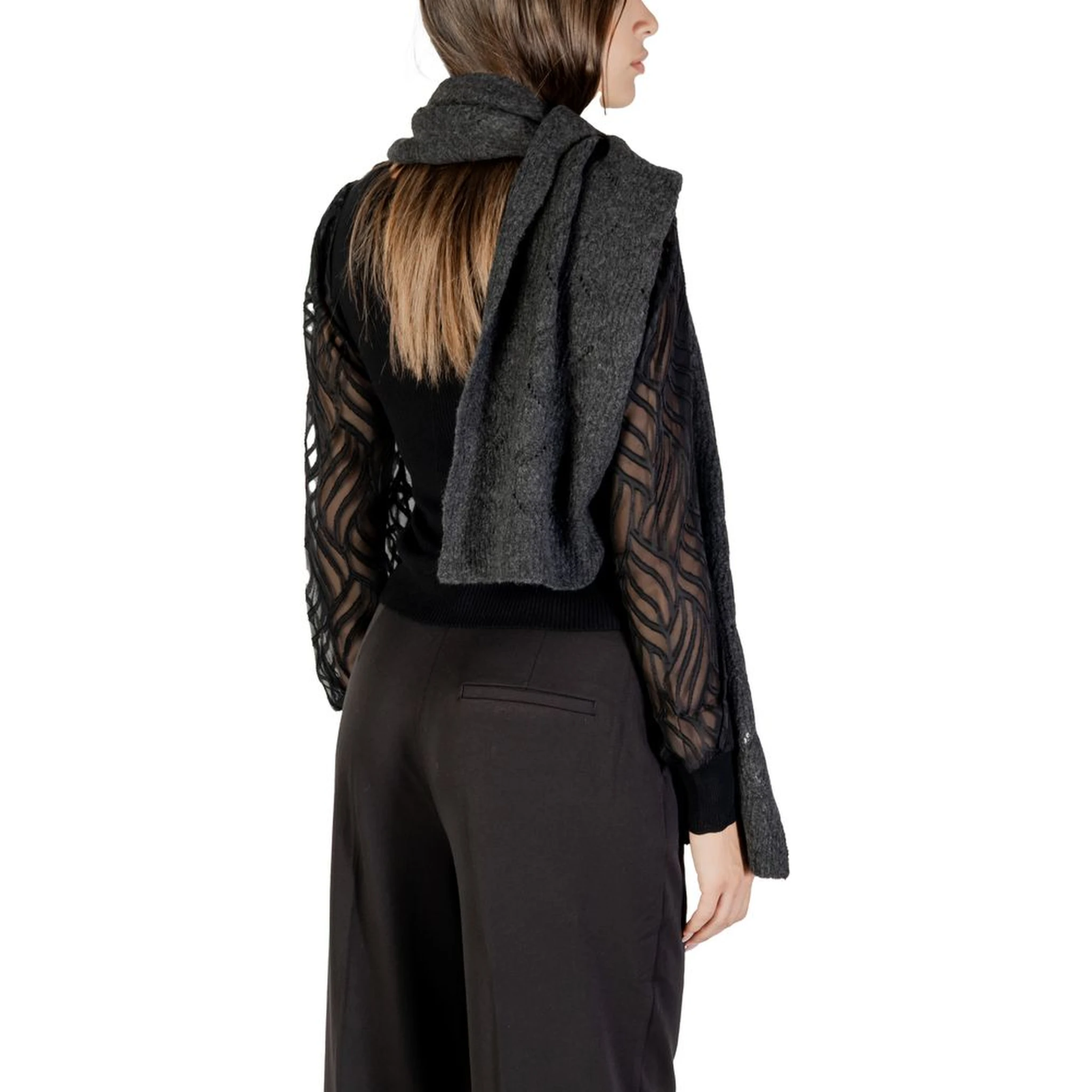 Gray Recycled Polyester Scarf