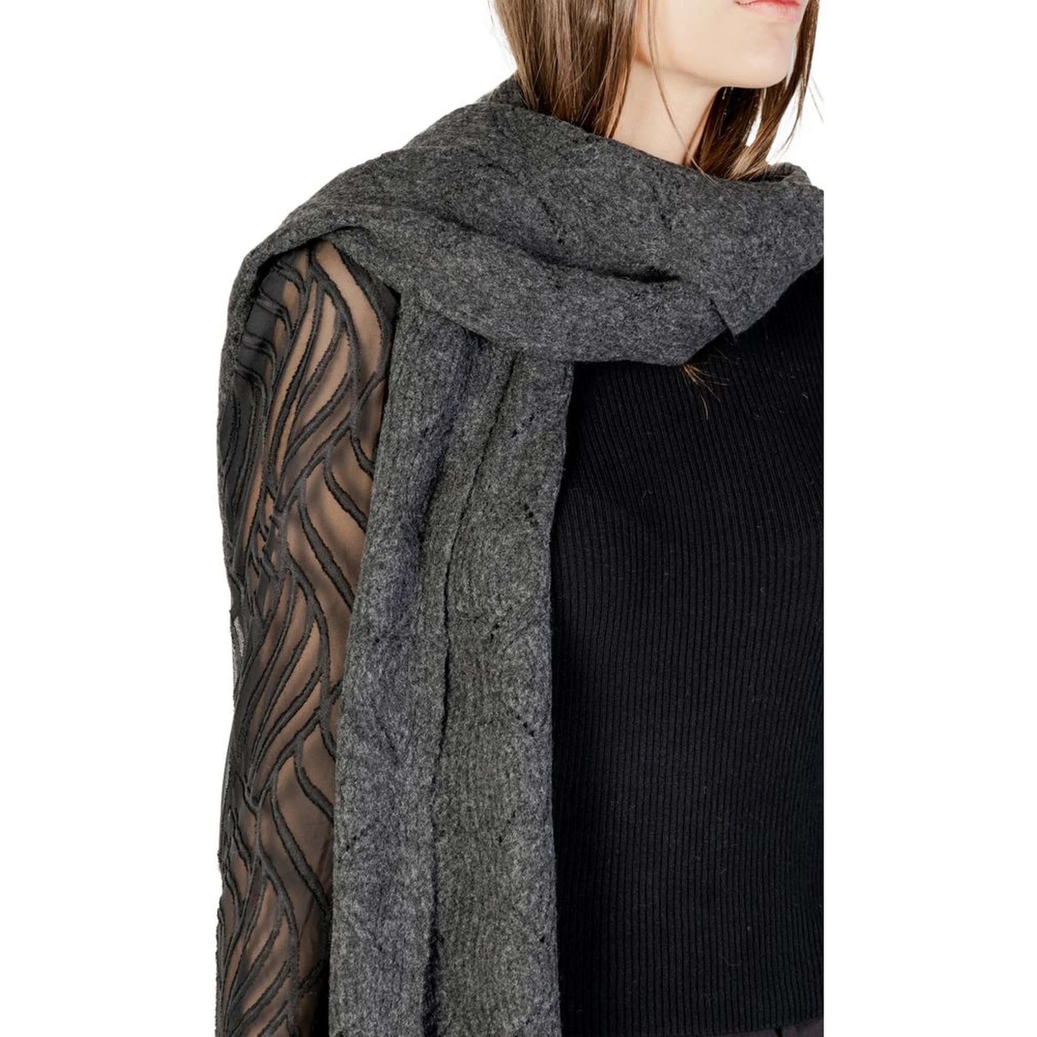 Gray Recycled Polyester Scarf