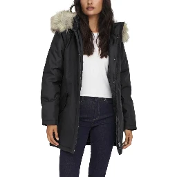 Black Polyester Parka