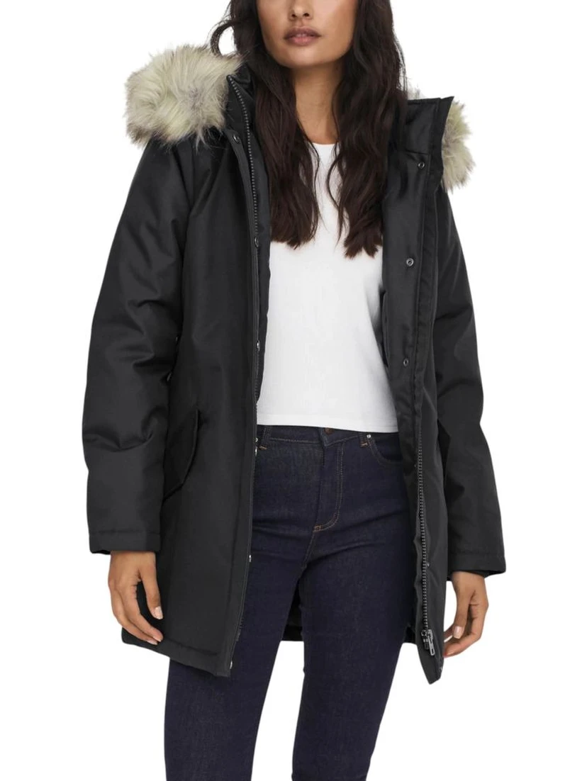 Black Polyester Parka