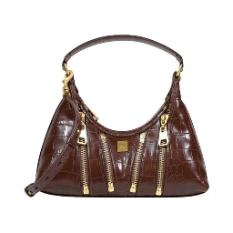 Brown Polyester Handbag