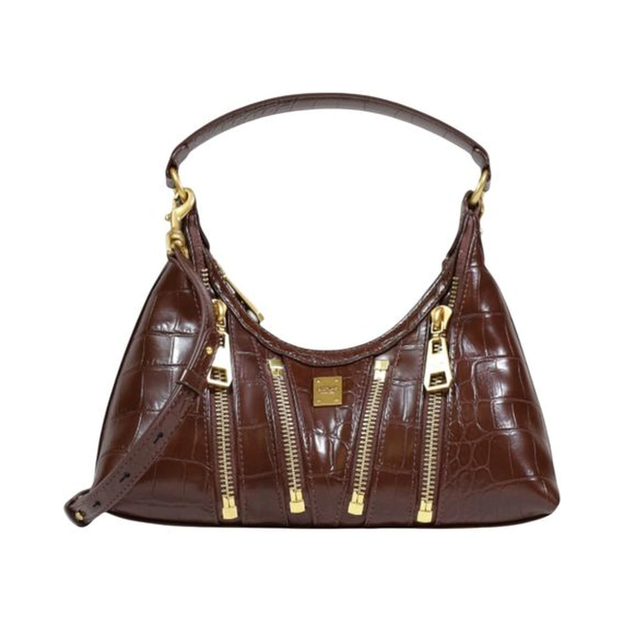 Brown Polyester Handbag