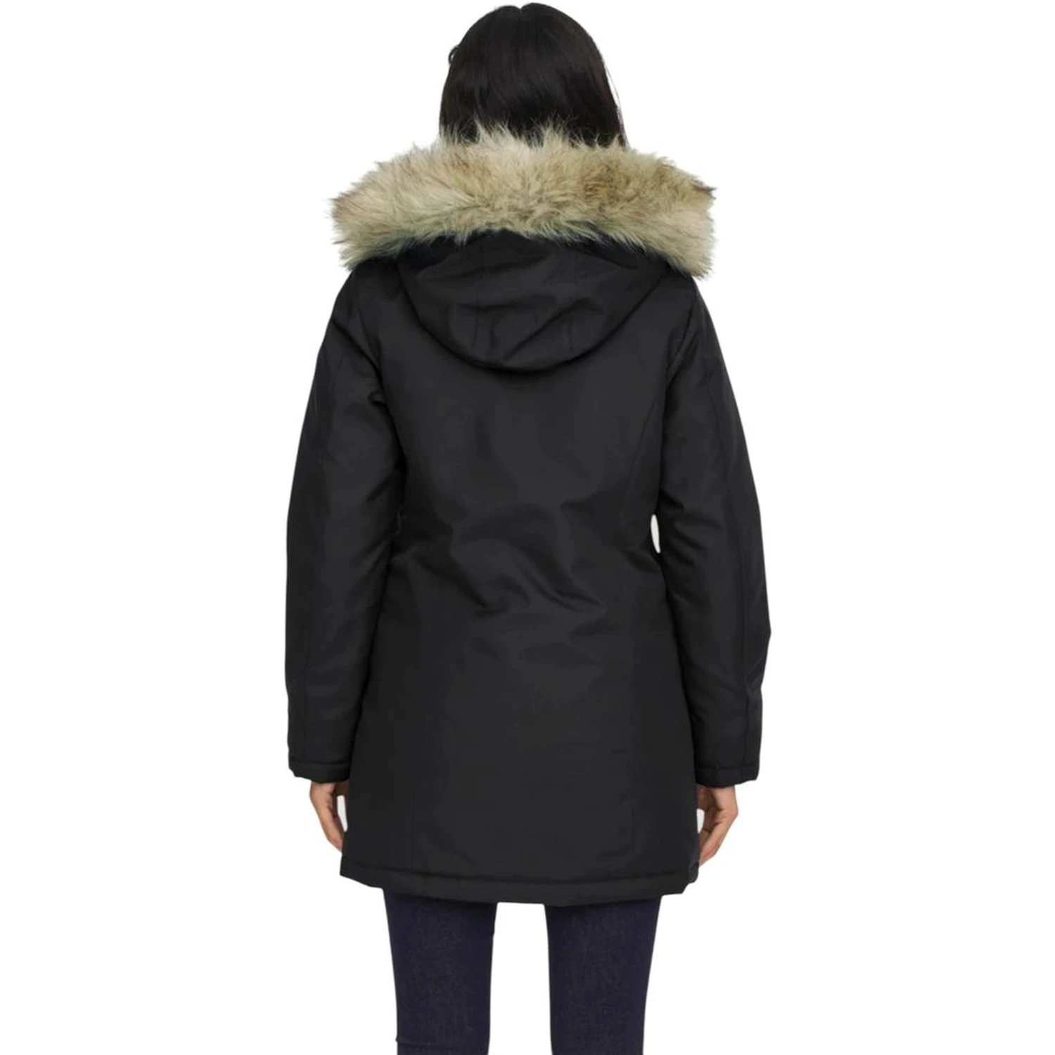 Black Polyester Parka