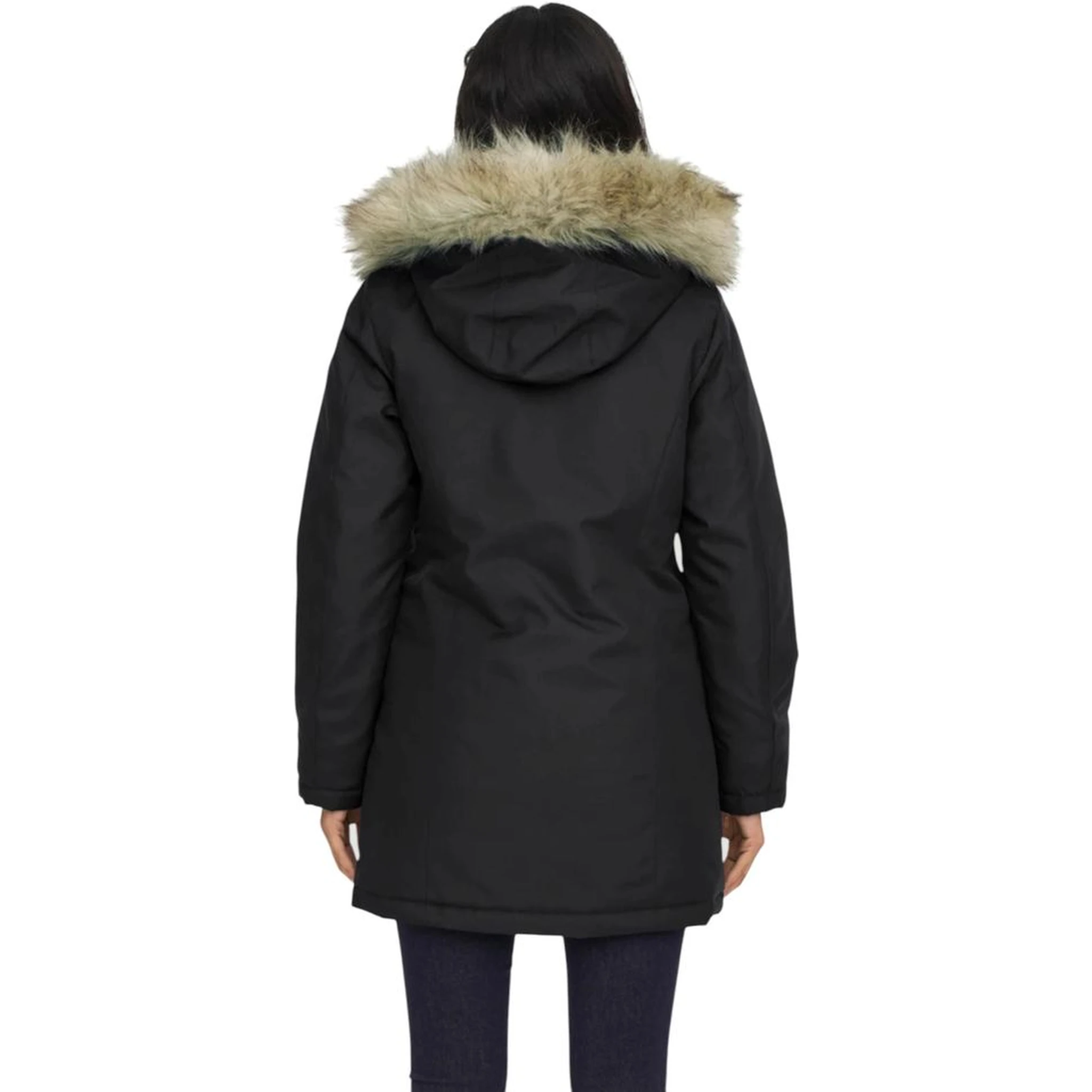 Black Polyester Parka