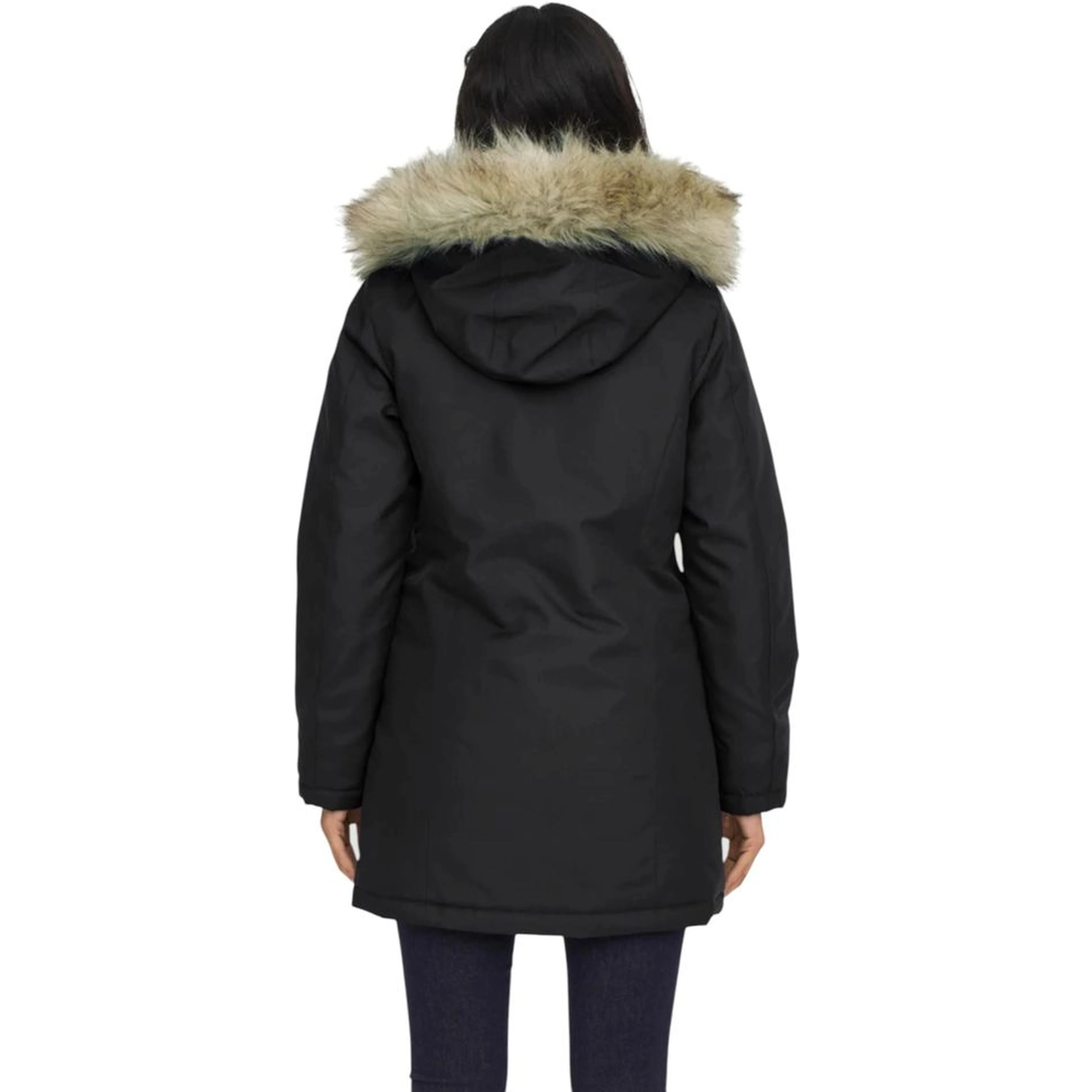 Black Polyester Parka