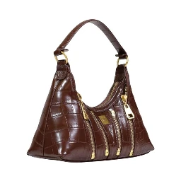 Brown Polyester Handbag