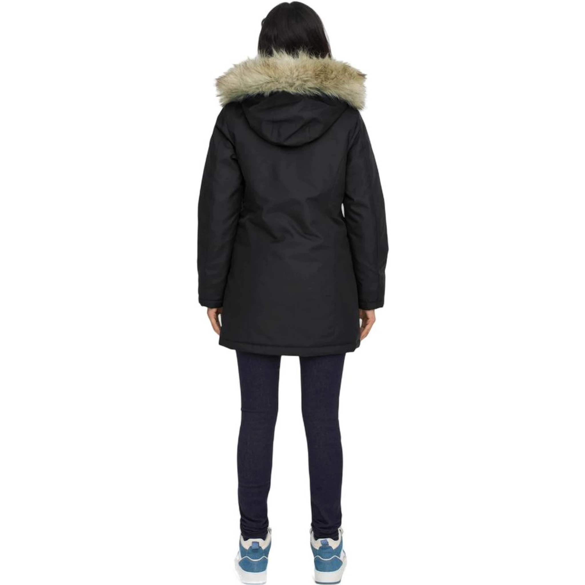 Black Polyester Parka