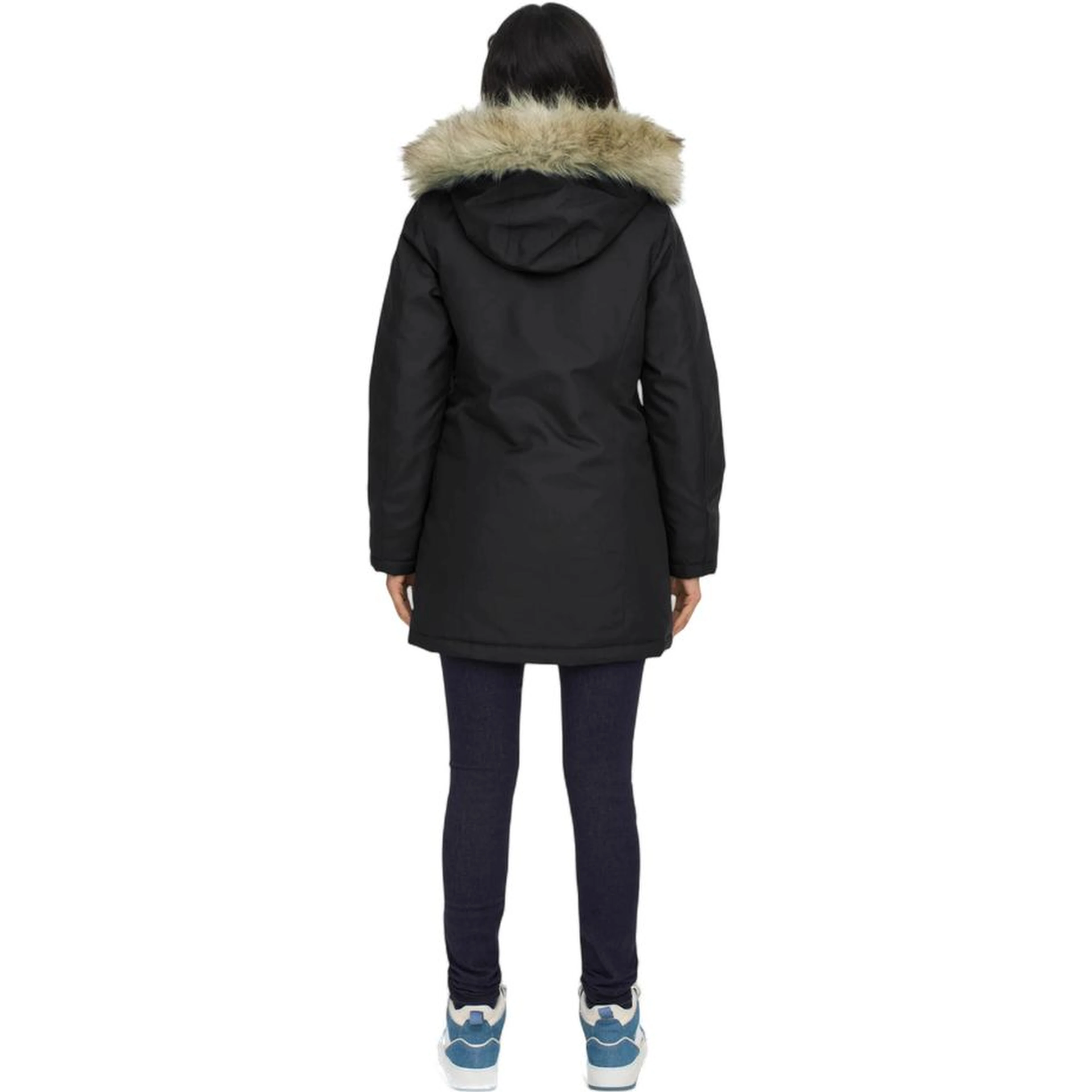Black Polyester Parka