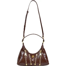 Brown Polyester Handbag