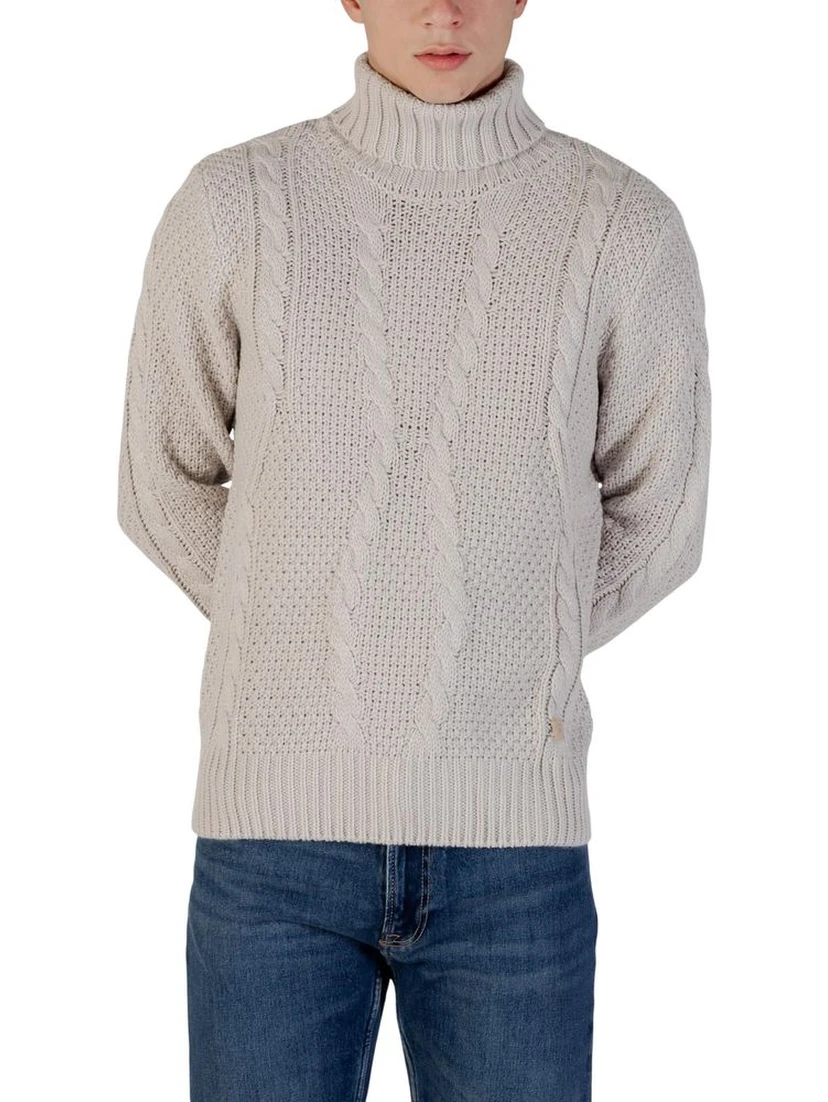 Gray Marabou Turtleneck