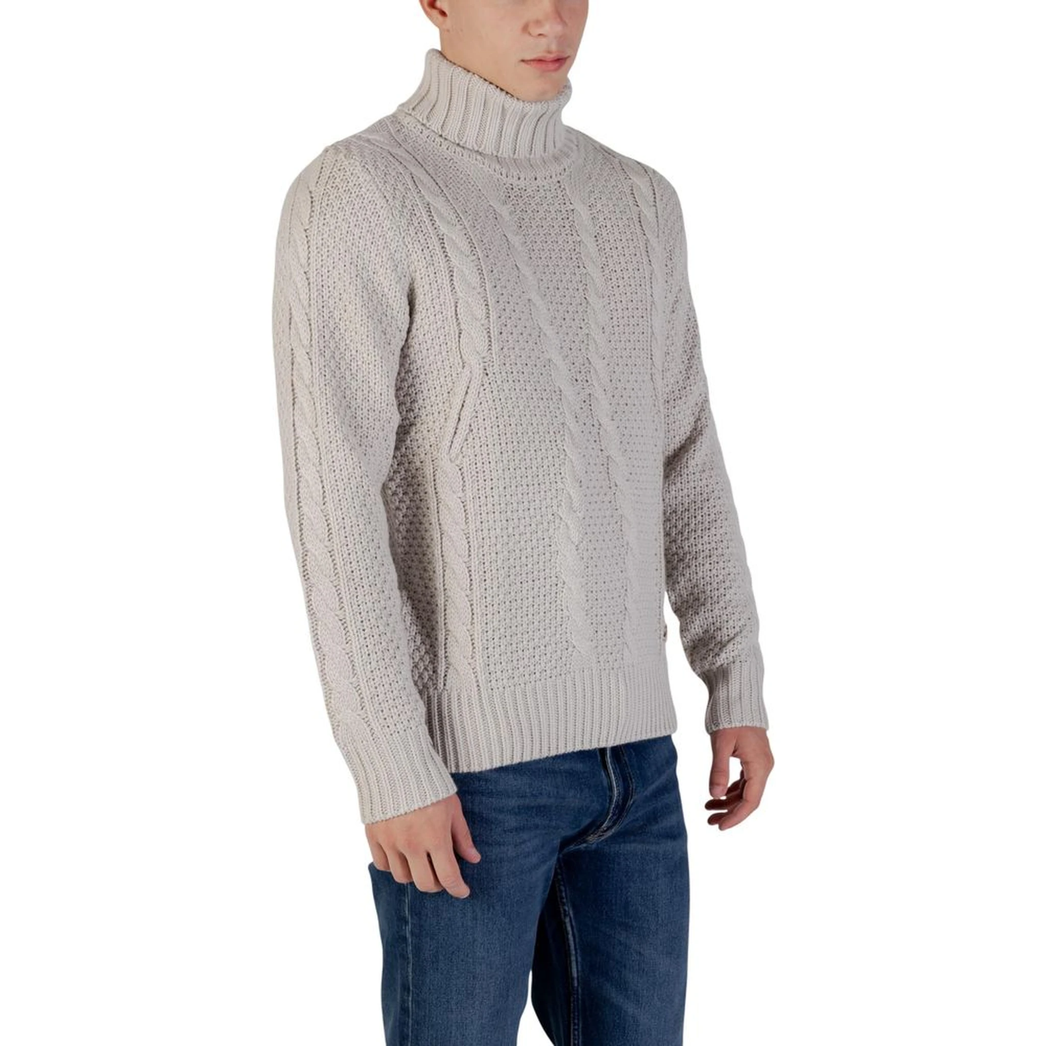Gray Marabou Turtleneck