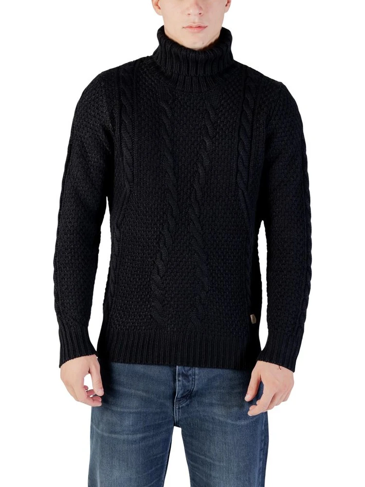 Black Marabou Turtleneck