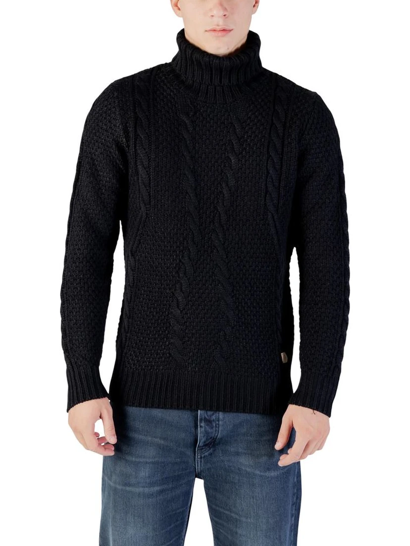 Black Marabou Turtleneck