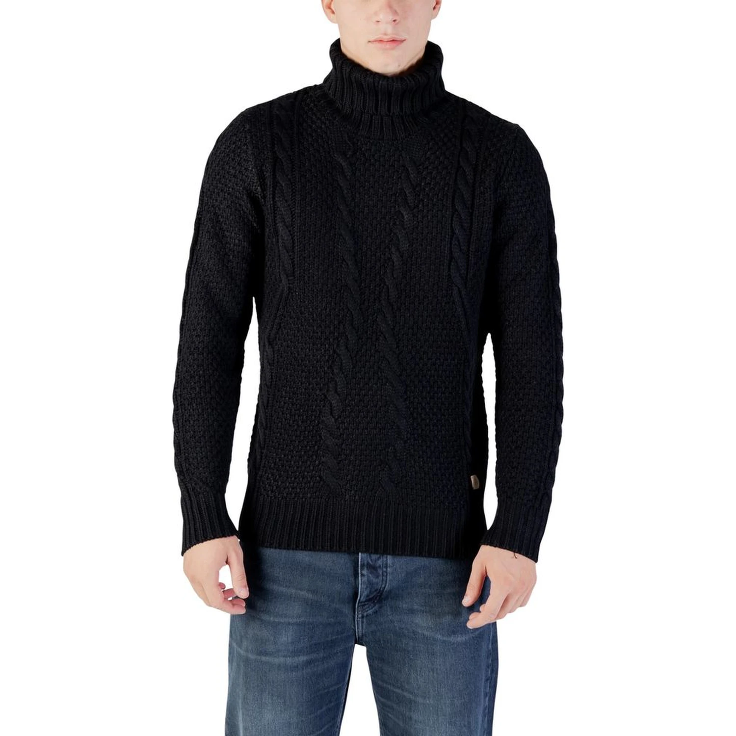 Black Marabou Turtleneck