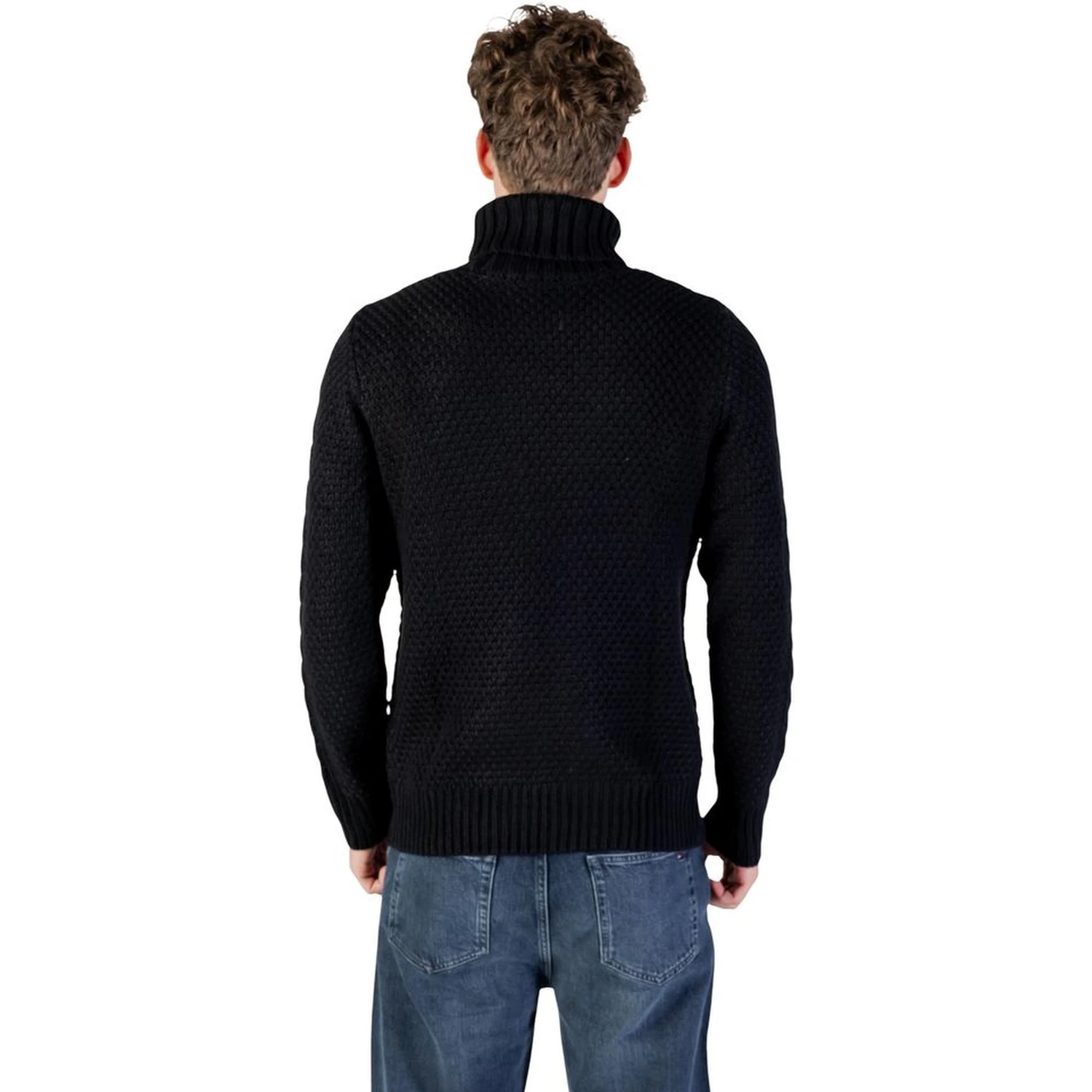 Black Marabou Turtleneck