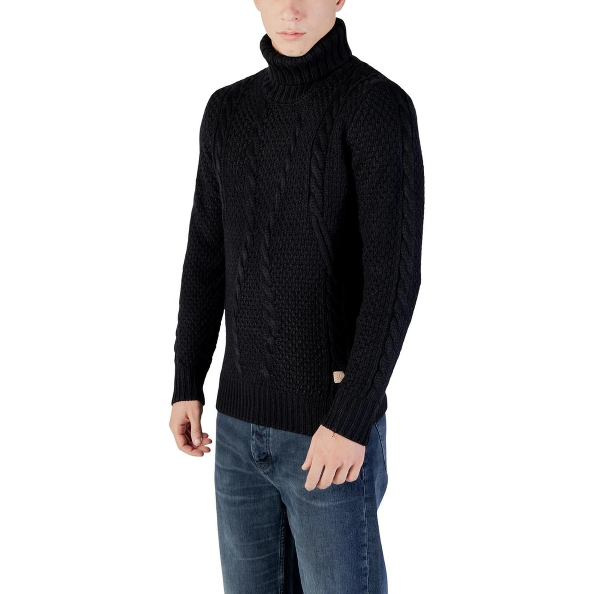 Black Marabou Turtleneck