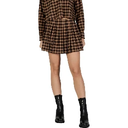Brown Recycled Polyester Mini Skirt