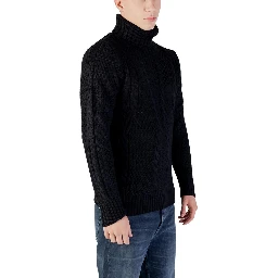 Black Marabou Turtleneck