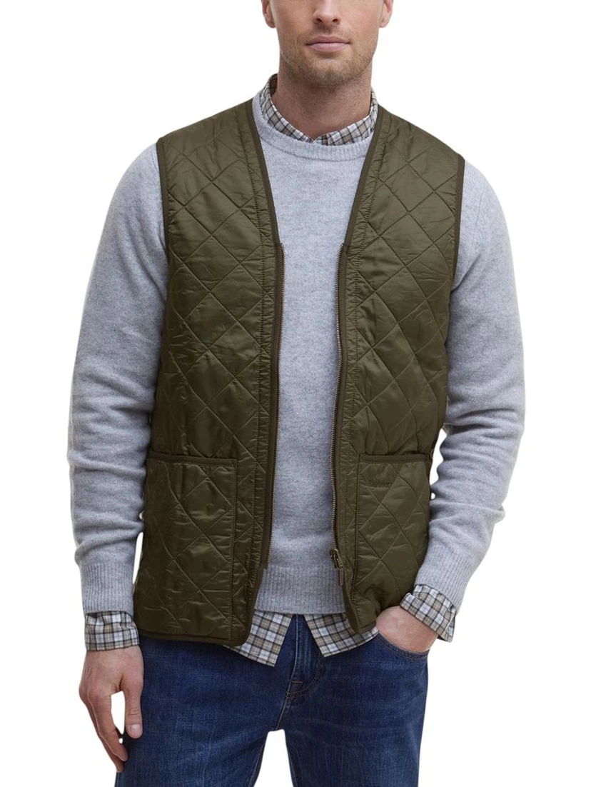 Green Polyamide Sleveless Jacket