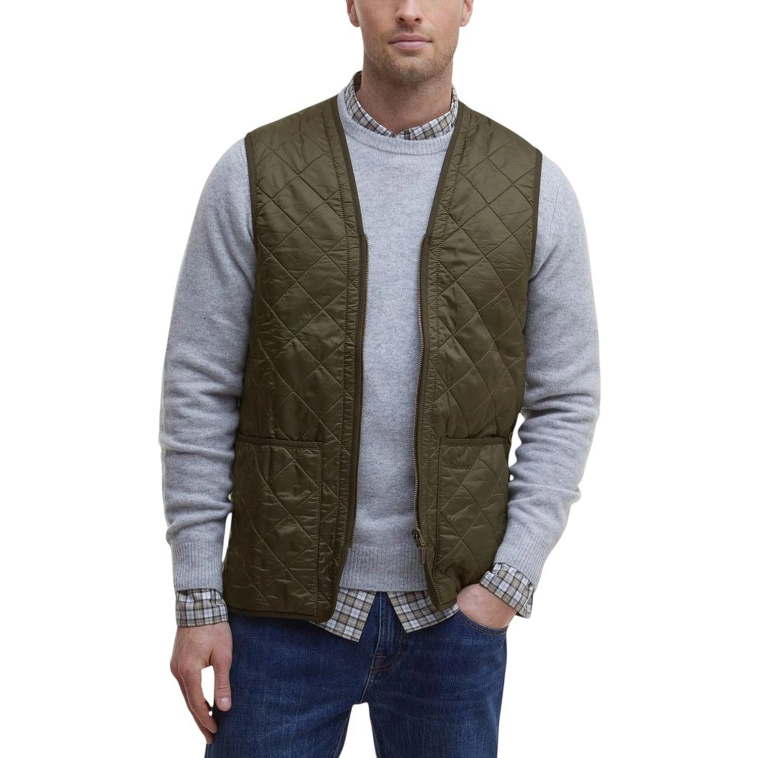 Green Polyamide Sleveless Jacket