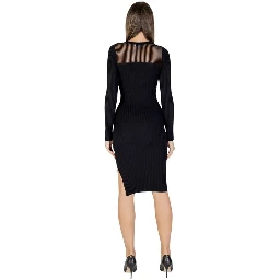 Black Viscose Midi Dress
