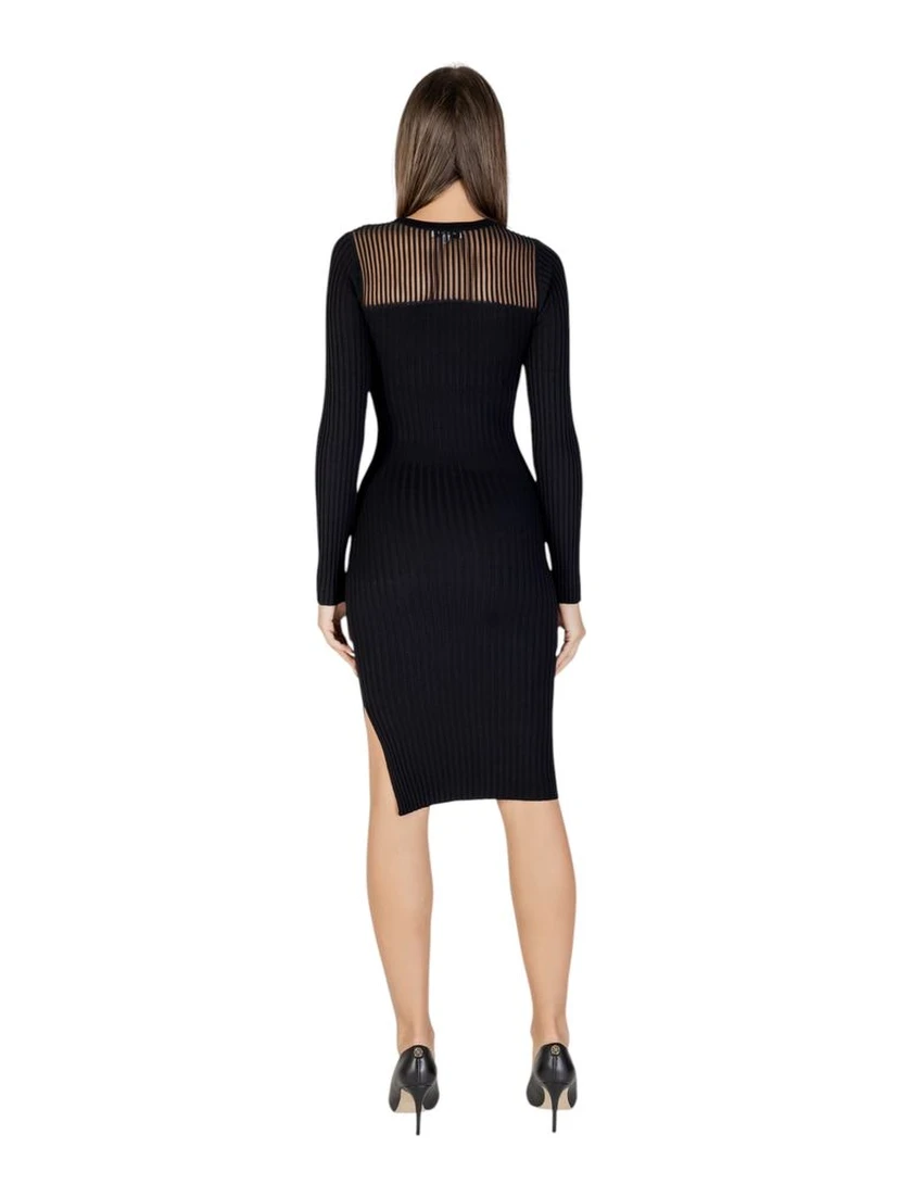 Black Viscose Midi Dress