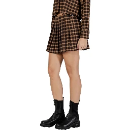 Brown Recycled Polyester Mini Skirt