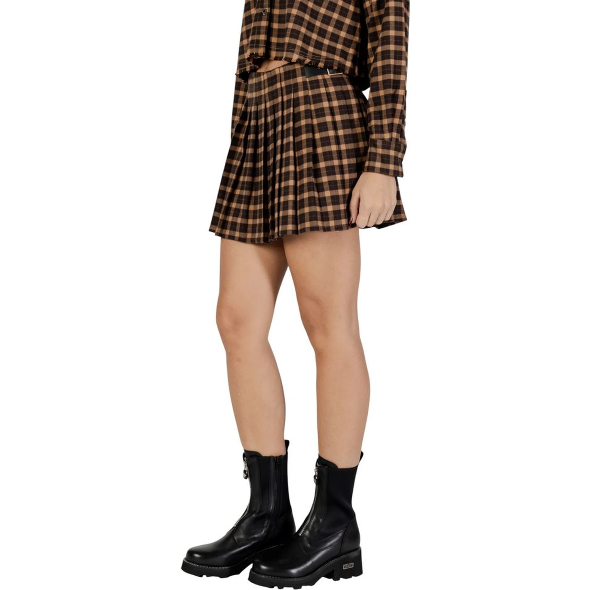 Brown Recycled Polyester Mini Skirt