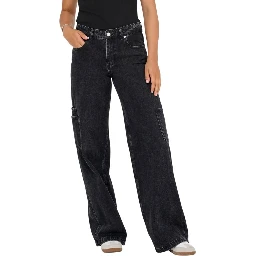 Black Cotton Relaxed Fit Jeans