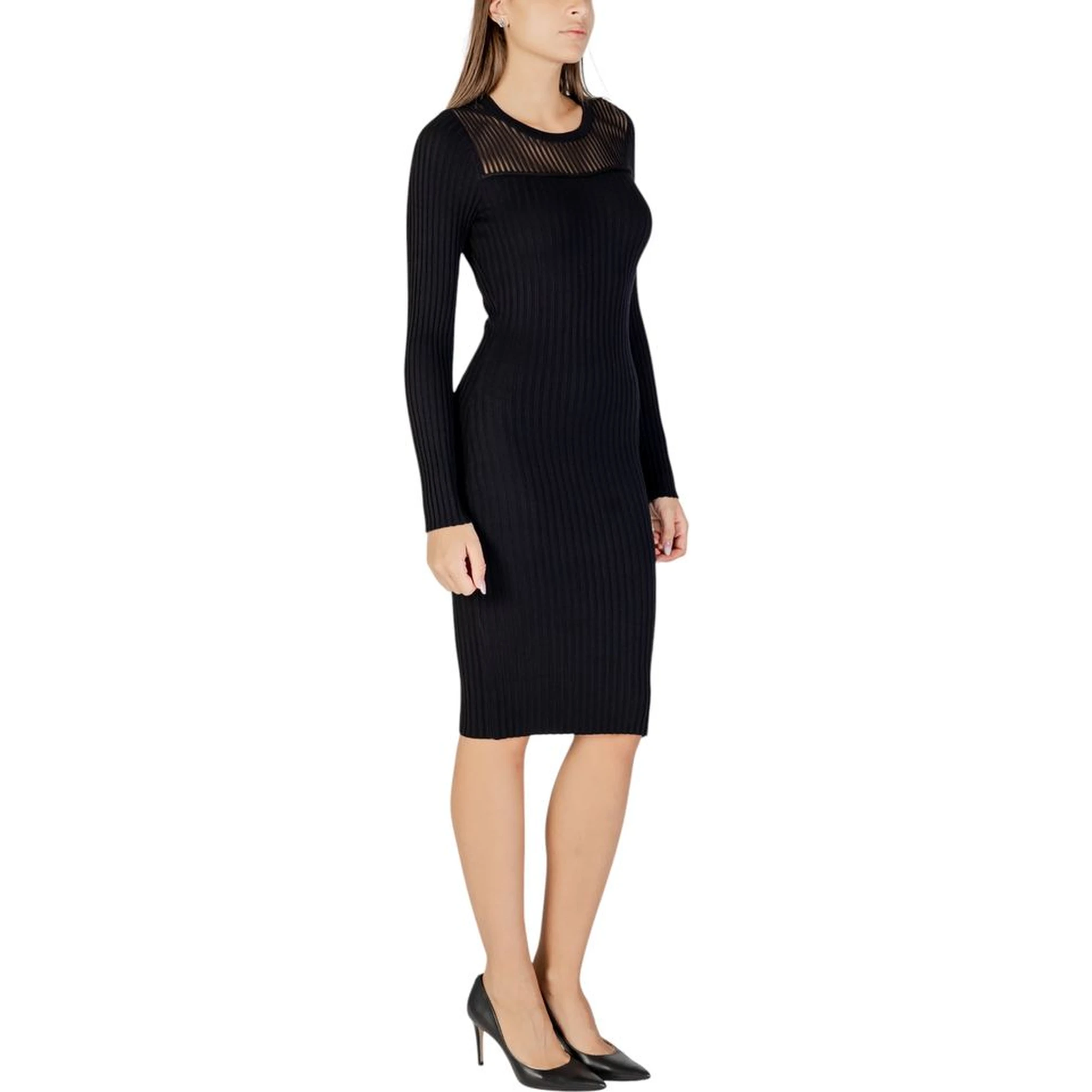Black Viscose Midi Dress