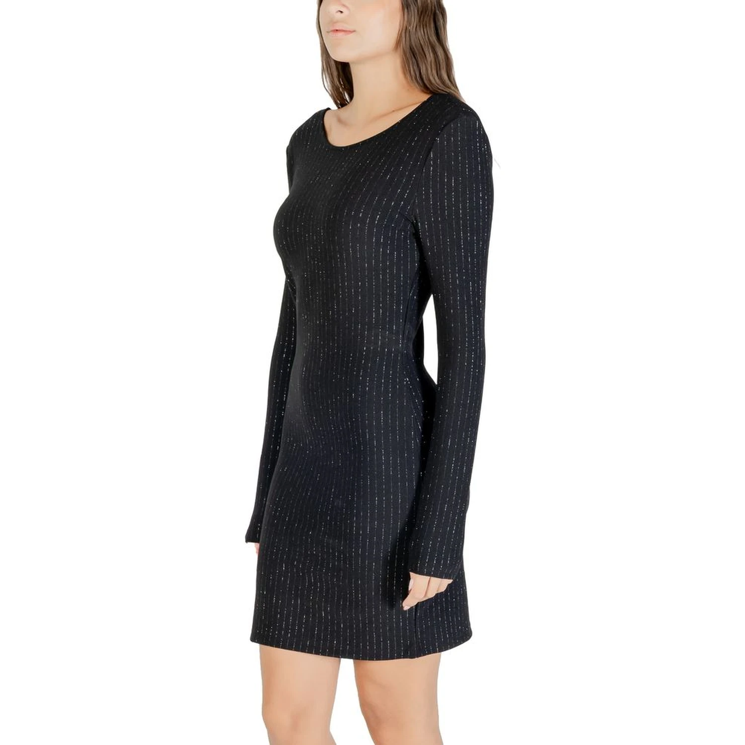 Black Polyester Short Dress
